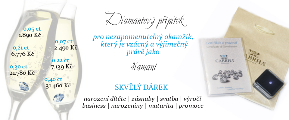 +420 606 026 296, obchod@cabrha.cz | Diamantový přípitek ve slavnostním stylu pro vzácné momenty | ZÁSNUBY | SVATBA | NAROZENINY | VÝROČÍ | BUSINESS | NAROZENÍ DÍTĚTE | MATURITA | PROMOCE