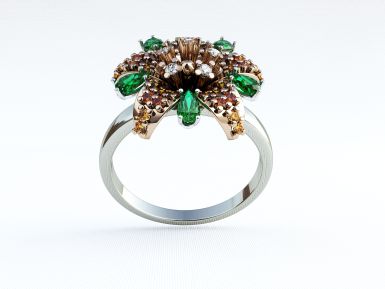 Kolekce FLORA PARADISE - prsten CABRHA diamonds GREEN LILY