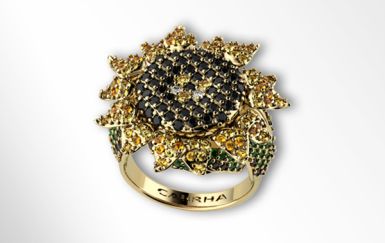 Kolekce FLORA PARADISE - prsten CABRHA diamonds SUNFLOWER